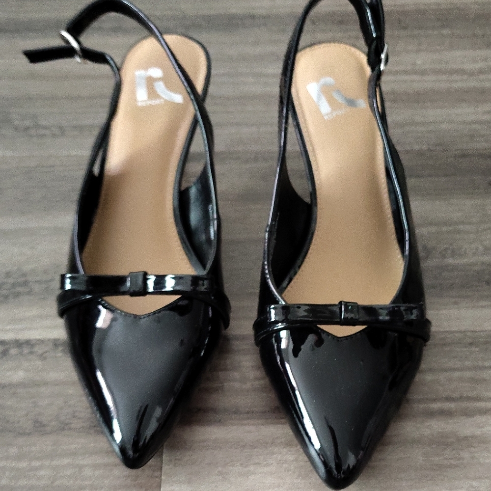 Report Black Patent Slingback Heels
